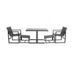Pluto Outdoor 5pc Balcony Set Charcoal